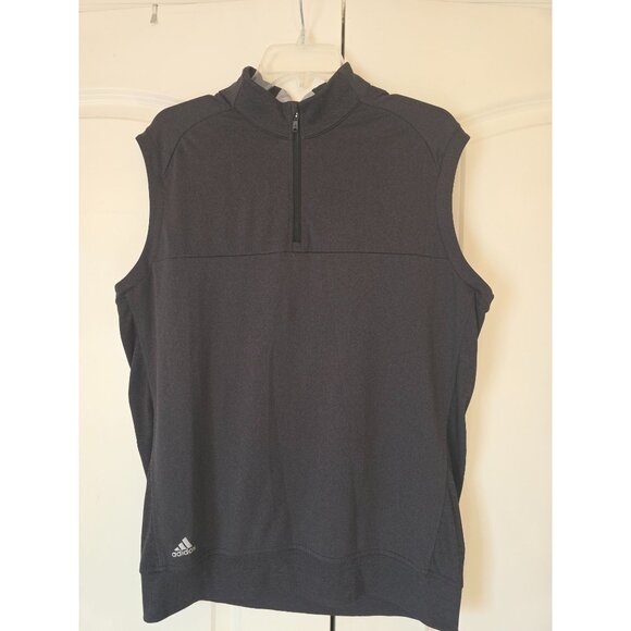adidas Other - Adidas Men's Gray 1/4 Zip Sleeveless Performance Sweater Golf Vest M Preppy EUC